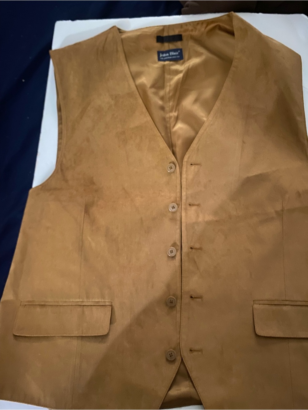 John Blair Men's Suede Vest in Tan